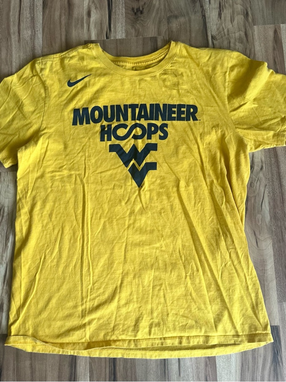 Nike Yellow and Navy Mountaineer Hoops Graphic Tee